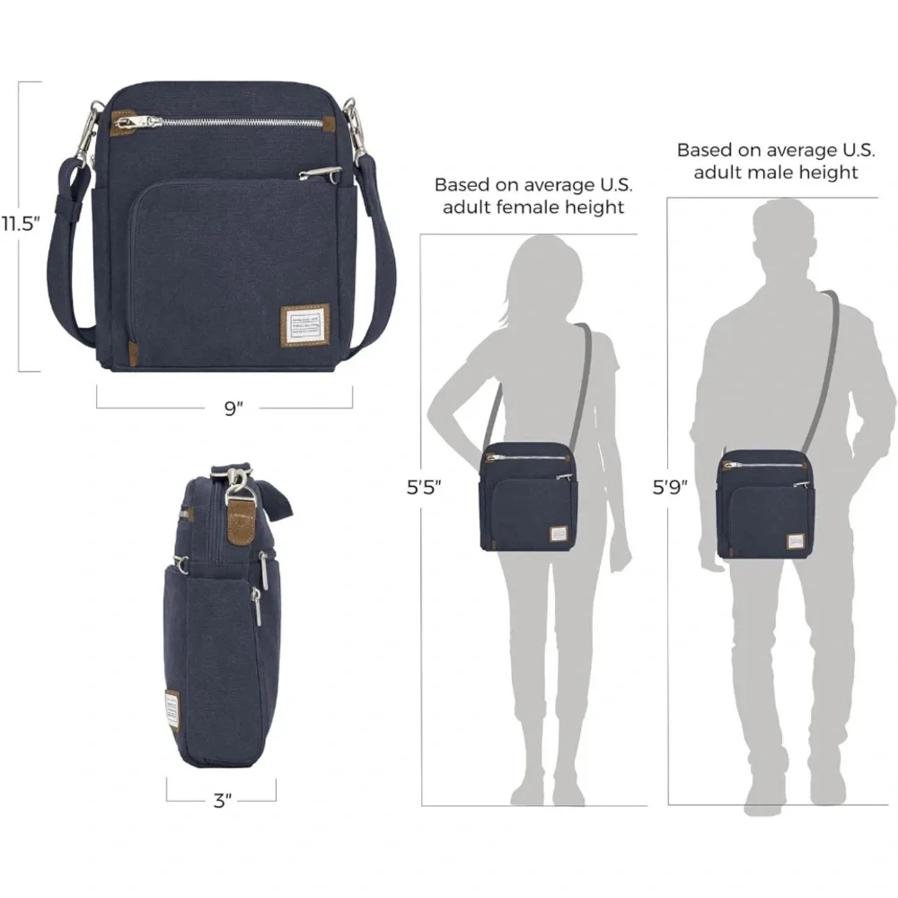 Travelon Anti-Theft Heritage Tour Bag, indigo -‎ 33074 54
